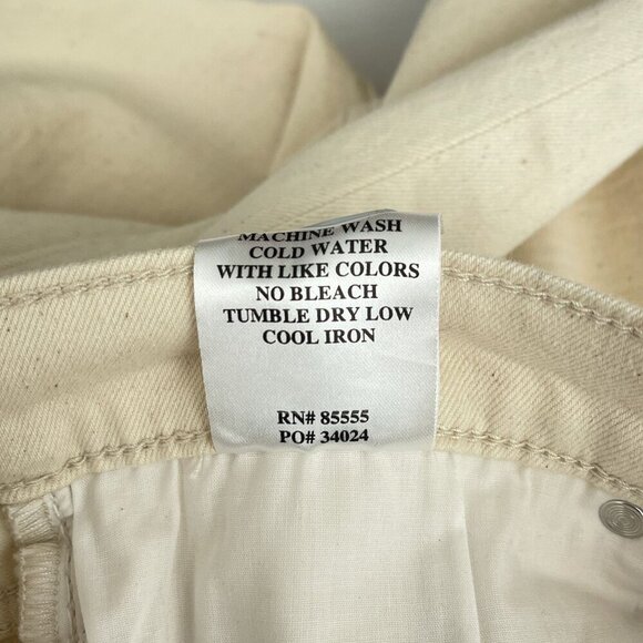 NWT Daze Shy Girl In Raw Cut-Off High Rise Crop Flare Jeans Beige Womens 31 - Picture 10 of 16